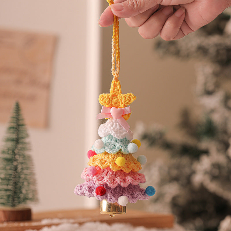 Wholesale  Wool Crochet Christmas Tree Ornaments Decoration Car Pendants